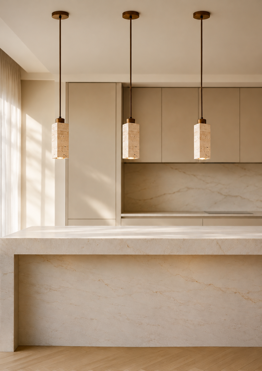 Travertine Stone Pendant Light