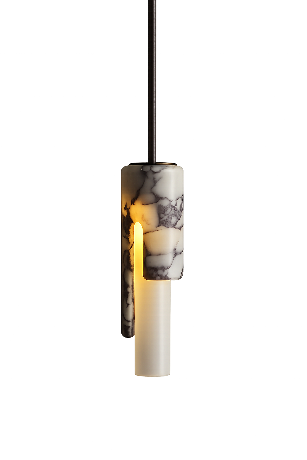 Sculptural Marble Pendant Light