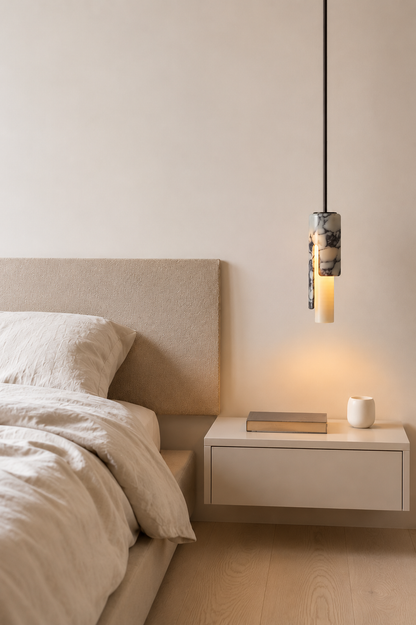 Sculptural Marble Pendant Light