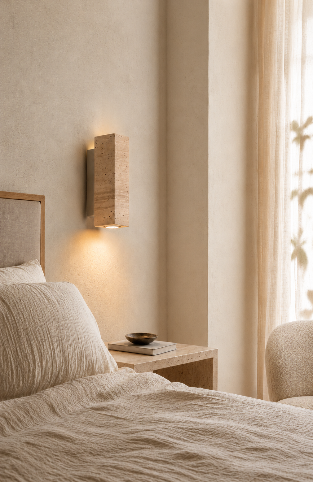 Travertine Stone Wall Sconce
